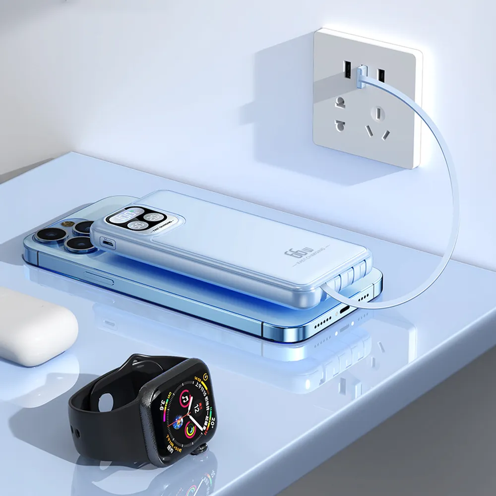 20,000mAh Wireless Fast Charge Powerbank with 4 Built In Cables