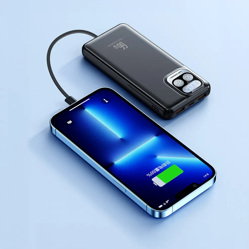 20,000mAh Wireless Fast Charge Powerbank with 4 Built In Cables