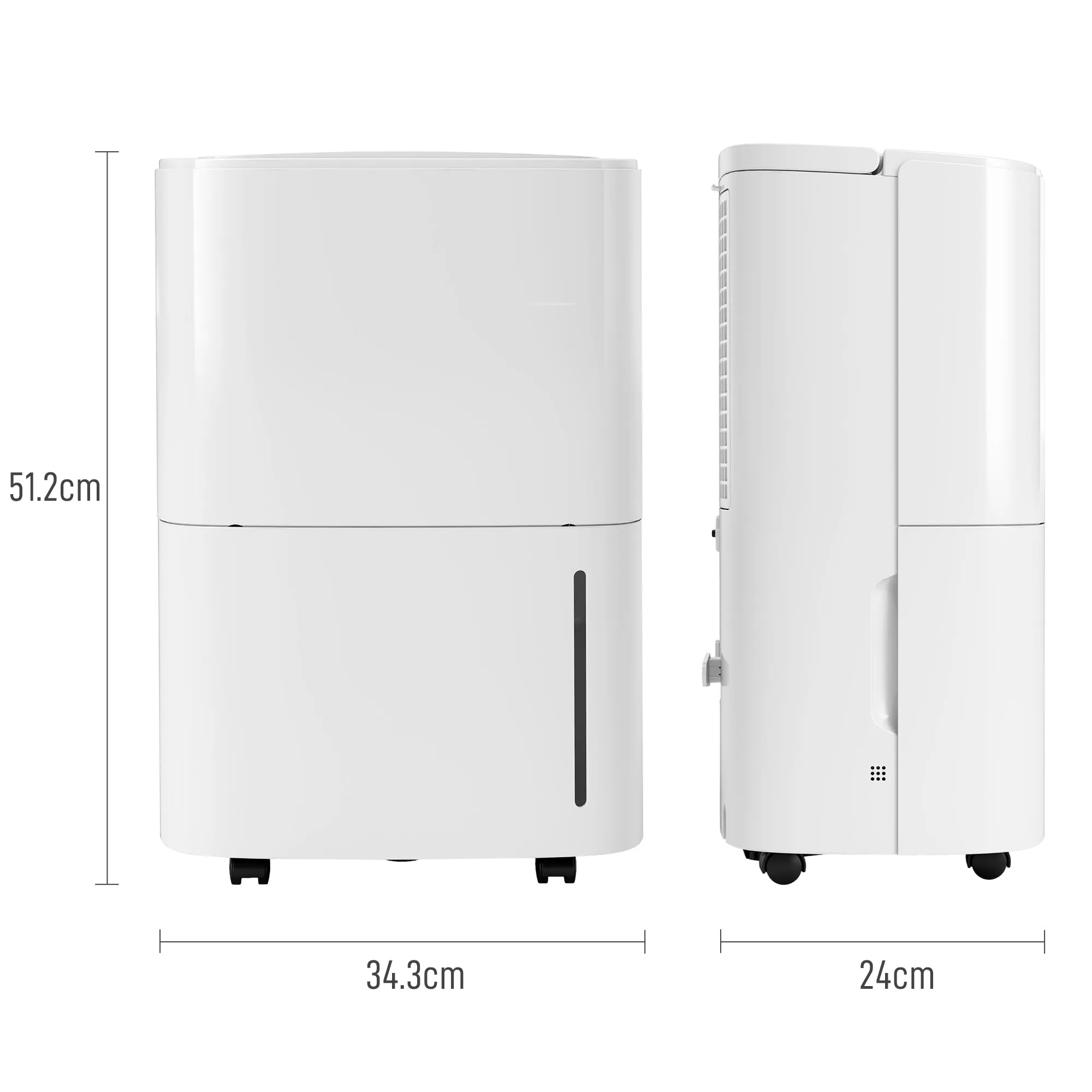 20L/Day Dehumidifier with Continuous Drainage, 5L Water Tank, Timer