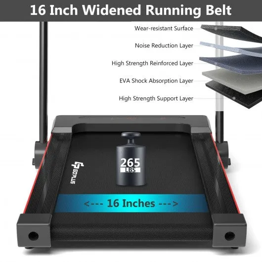 2.25HP 3-in-1 Folding Treadmill with Table Speaker Remote Control-Black