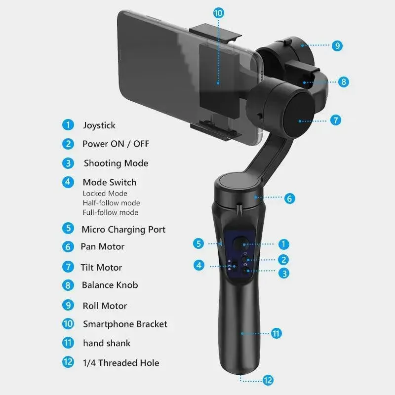 3-Axis Gimbal Smooth Handheld Smartphone Stabiliser