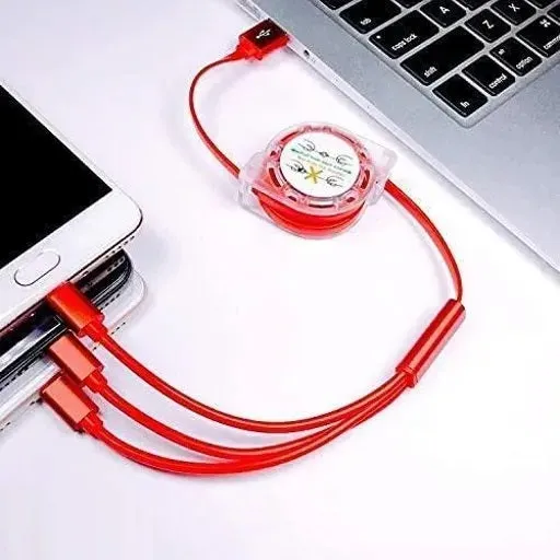 3 in 1 Multi USB Retractable Charging Cable (Type-C Lightning & Micro)