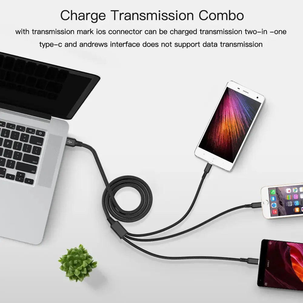 3 in 1 USB Cable For iPhone and Android