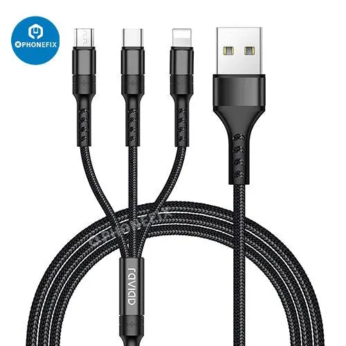 3 in 1 USB Charging Cable for Apple Lightning Type-C Micro USB