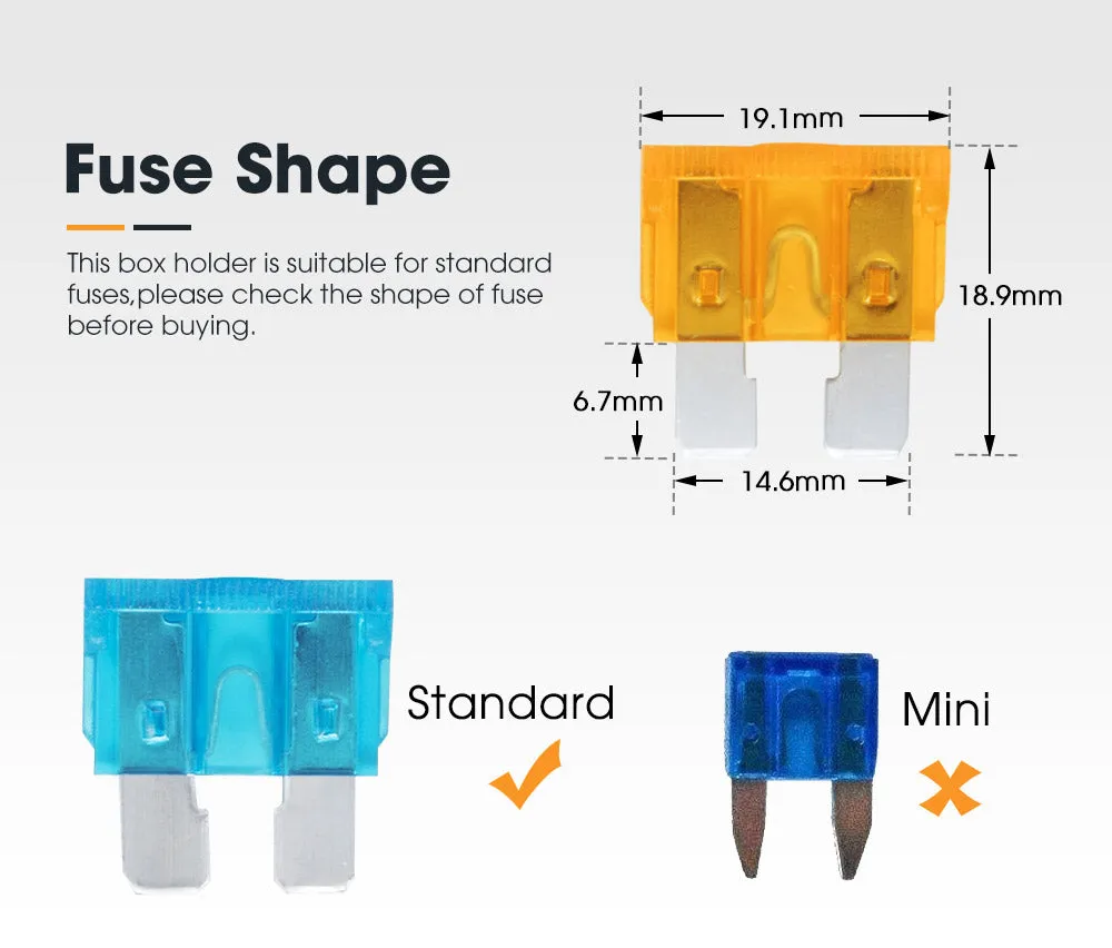 4 Way Blade Fuse Box Block Holder LED Warning Light ATC 12V/24V Car Marine