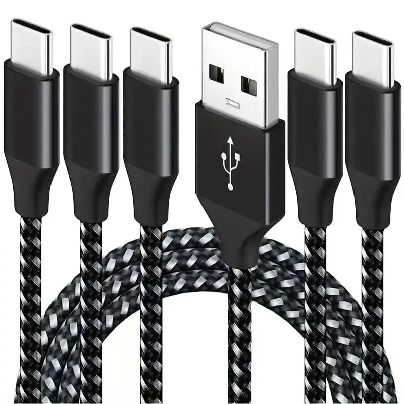 5-Pack: USB Type-C Fast Charging Cable