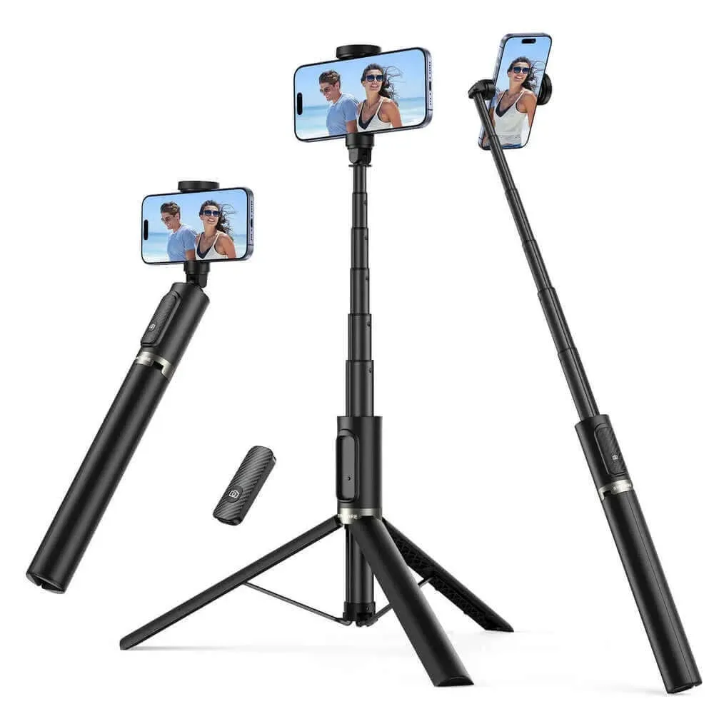 55 Inch Extendable Selfie Tripod, Phone Tripod Stand