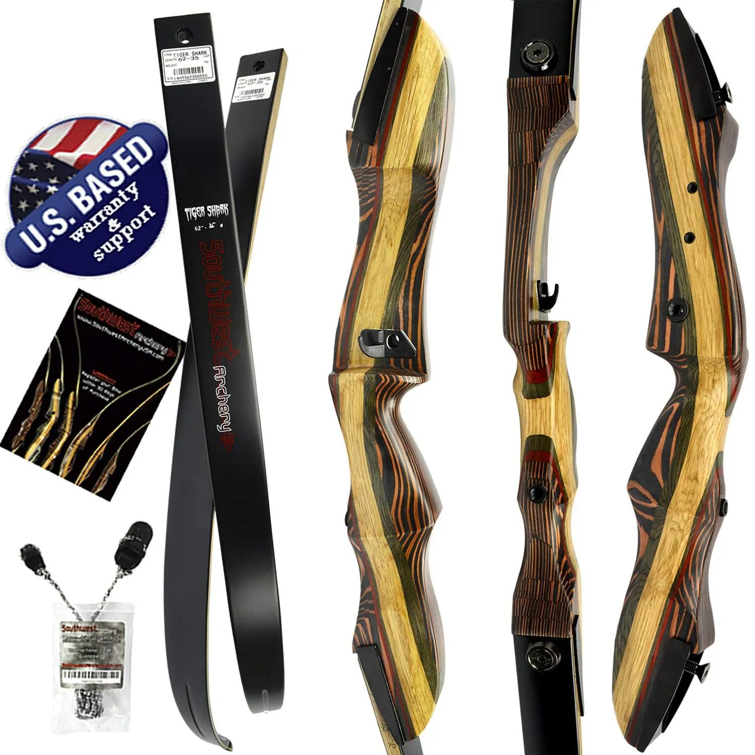 62" TIGERSHARK TAKEDOWN RECURVE BOW