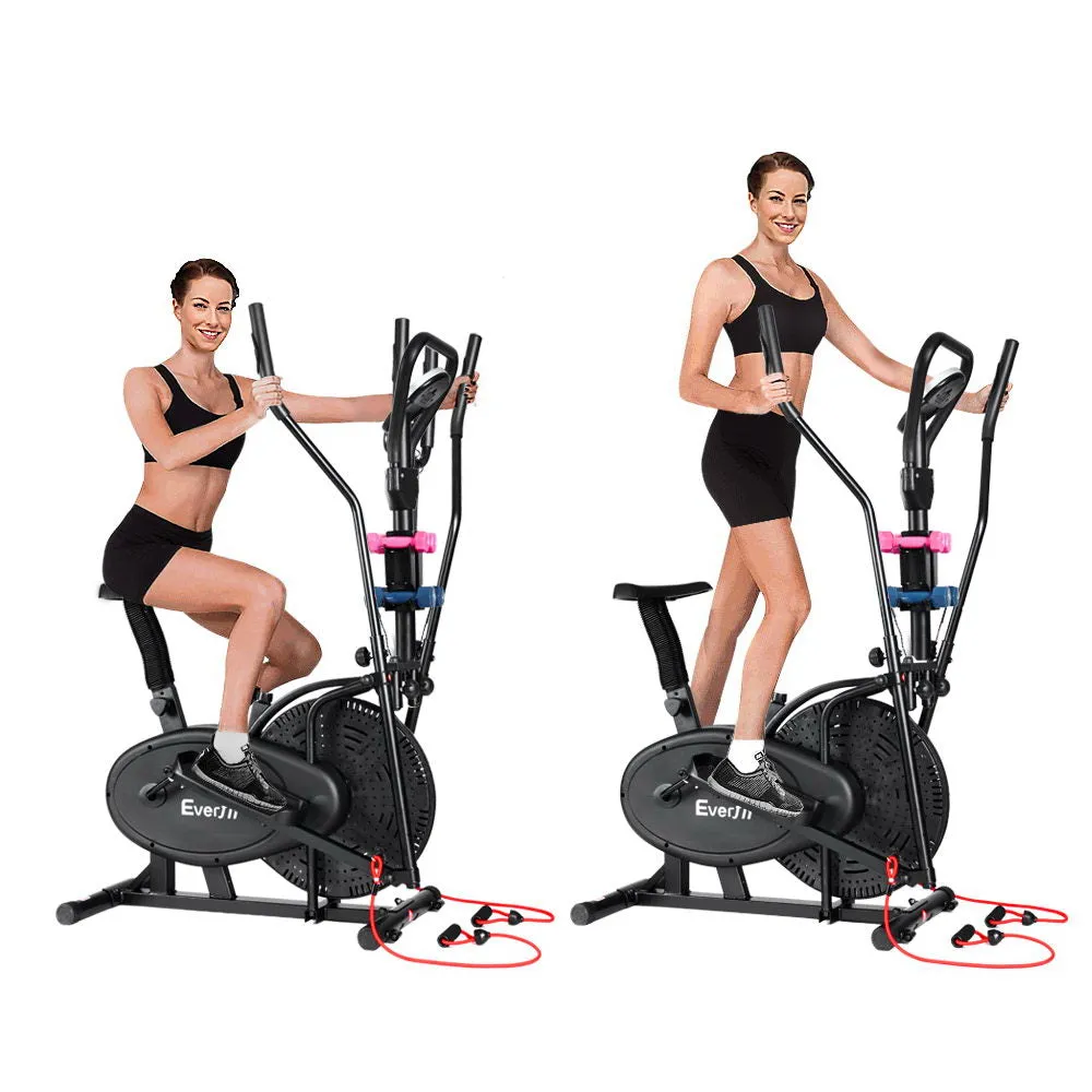 Adjustable Cross Trainer & Exercise Bike Combo w/ Dumbbells | Everfit