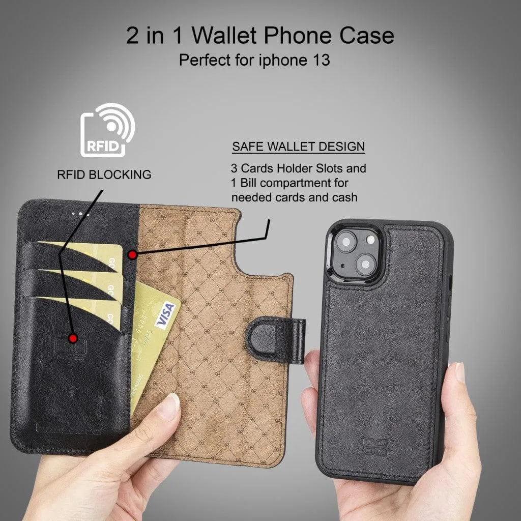 Apple iPhone 13 Series Detachable Leather Wallet Case - MW