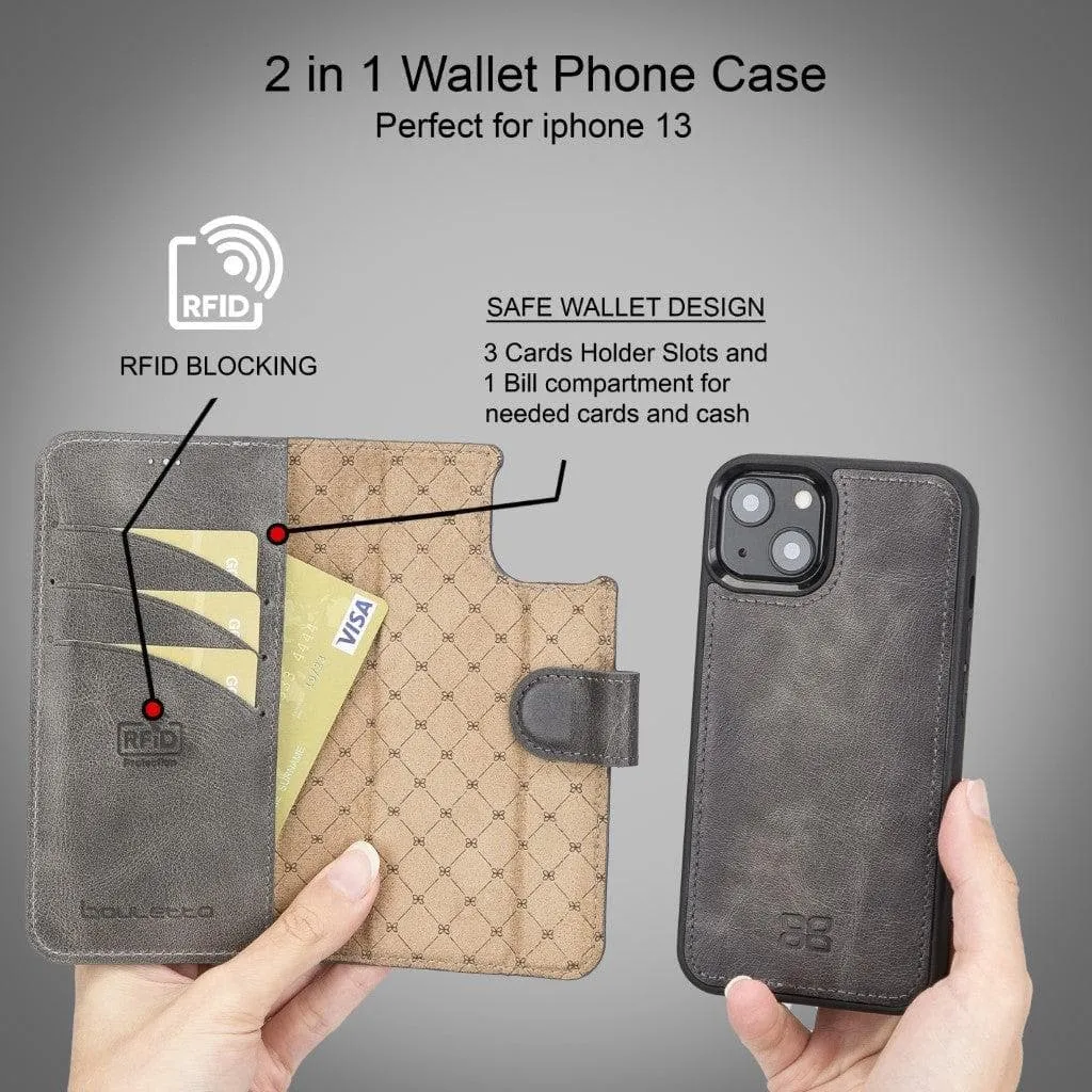 Apple iPhone 13 Series Detachable Leather Wallet Case - MW