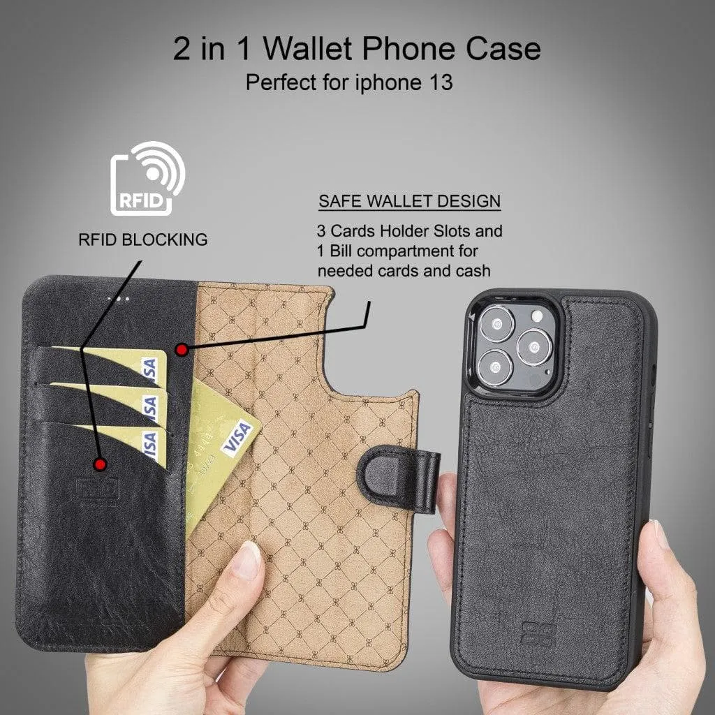 Apple iPhone 13 Series Detachable Leather Wallet Case - MW