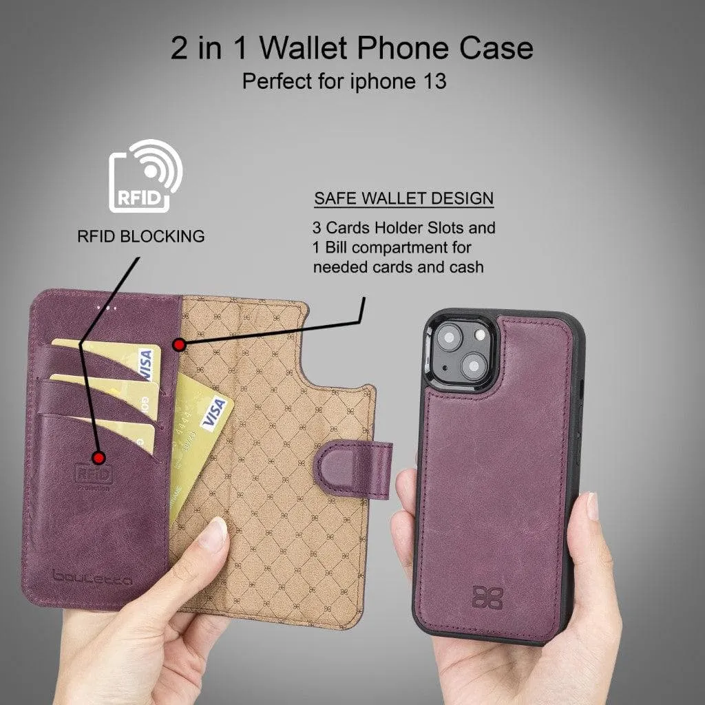 Apple iPhone 13 Series Detachable Leather Wallet Case - MW