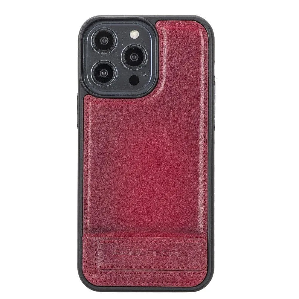 Apple iPhone 14 Series Leather Back Cover with Stand