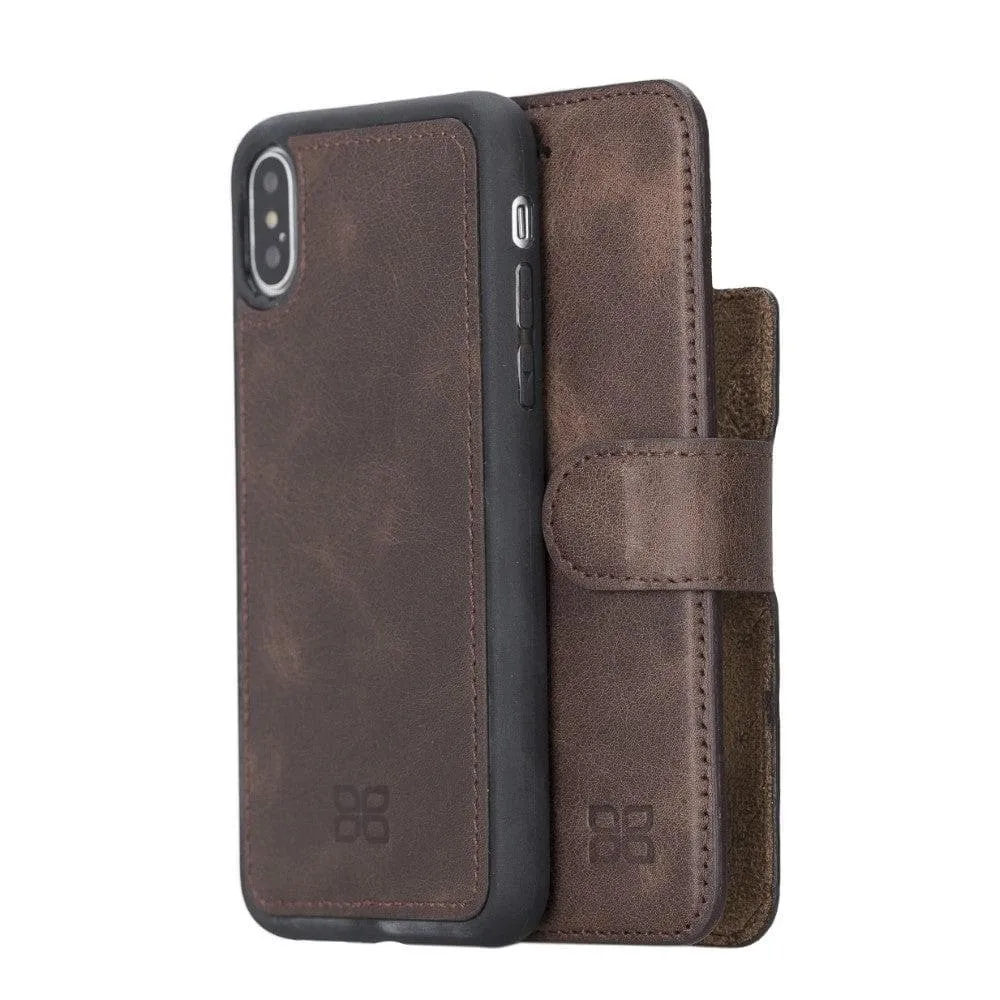 Apple iPhone X Series Detachable Leather Wallet Case - MW