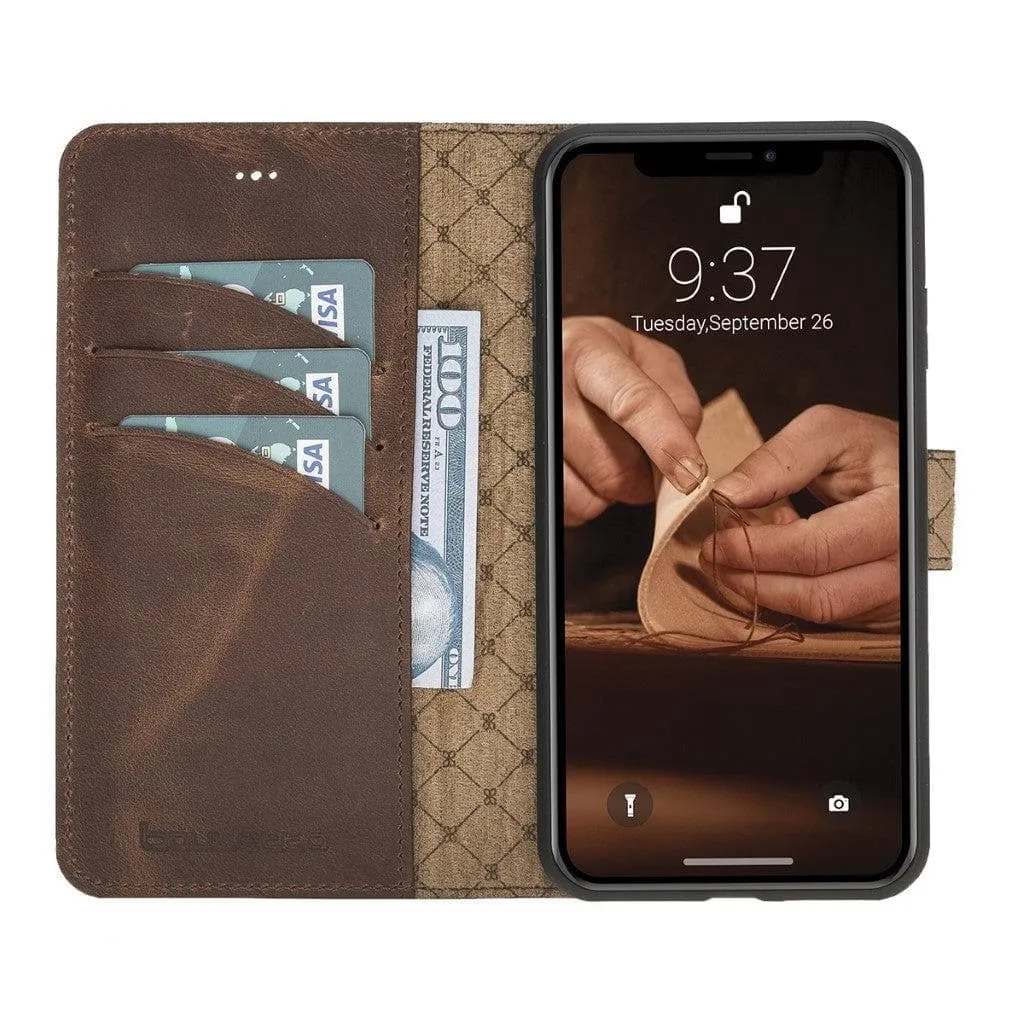 Apple iPhone X Series Detachable Leather Wallet Case - MW