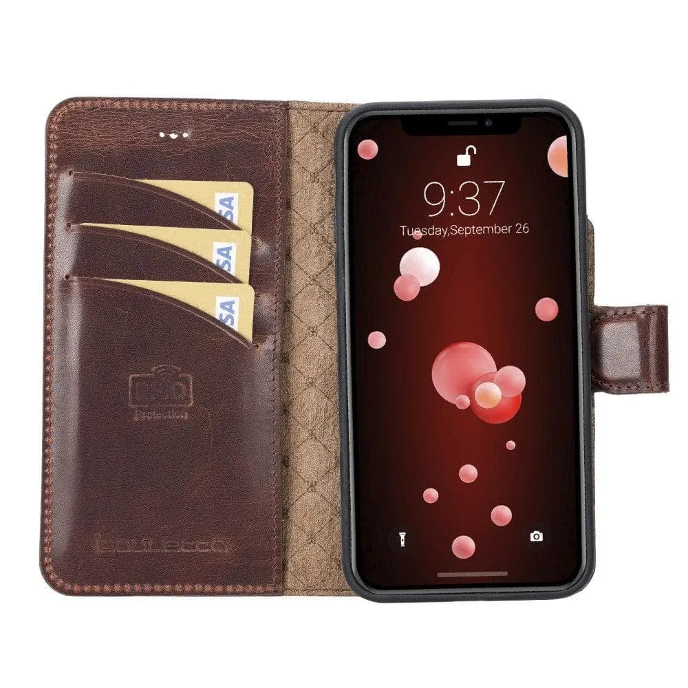 Apple iPhone X Series Detachable Leather Wallet Case - MW