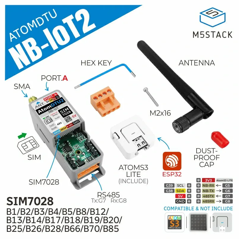 ATOM DTU NB-IoT2 Kit Global Version (SIM7028)