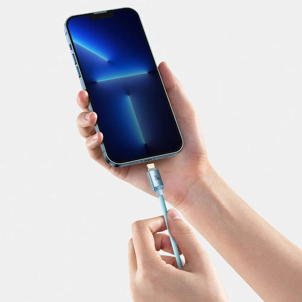 Baseus Crystal Shine Series CAJY001403 Type-C To Lightning Cable 20W Fast Charging 2m - Blue