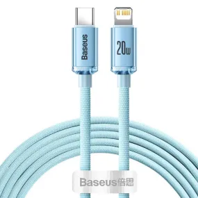 Baseus Crystal Shine Series CAJY001403 Type-C To Lightning Cable 20W Fast Charging 2m - Blue