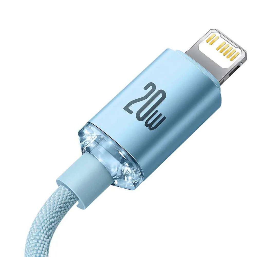 Baseus Crystal Shine Series CAJY001403 Type-C To Lightning Cable 20W Fast Charging 2m - Blue