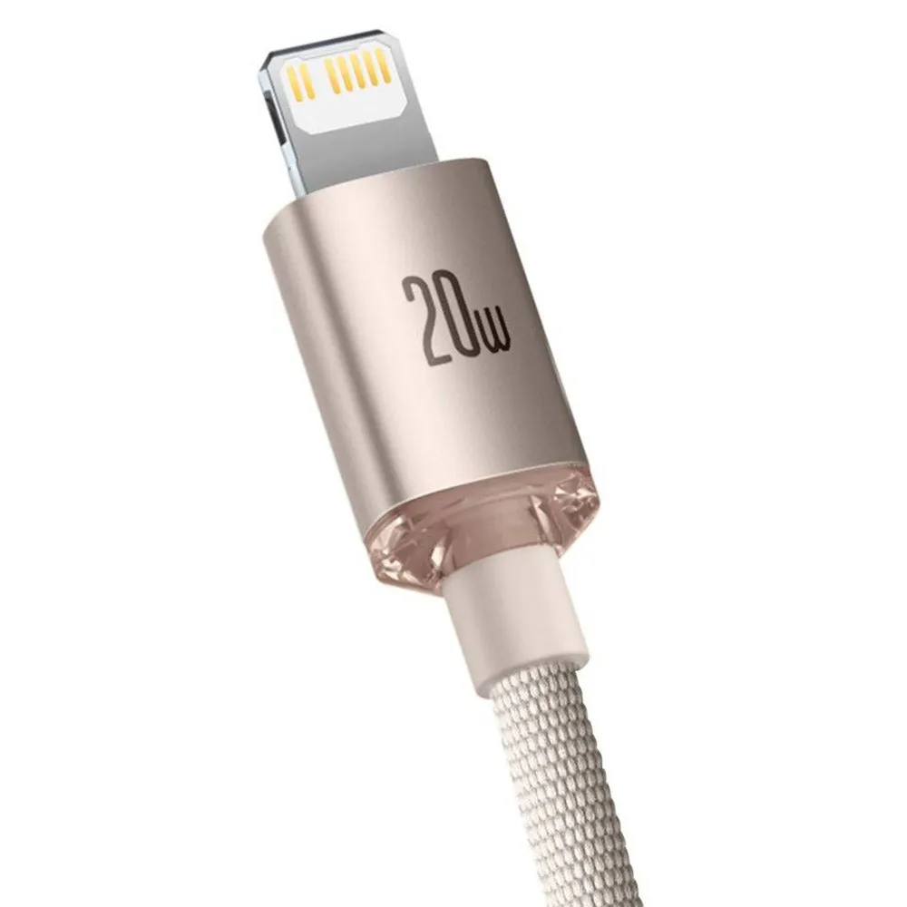 Baseus Crystal Shine Series CAJY001404 Type-C To Lightning Cable 20W Fast Charging 2m - Pink