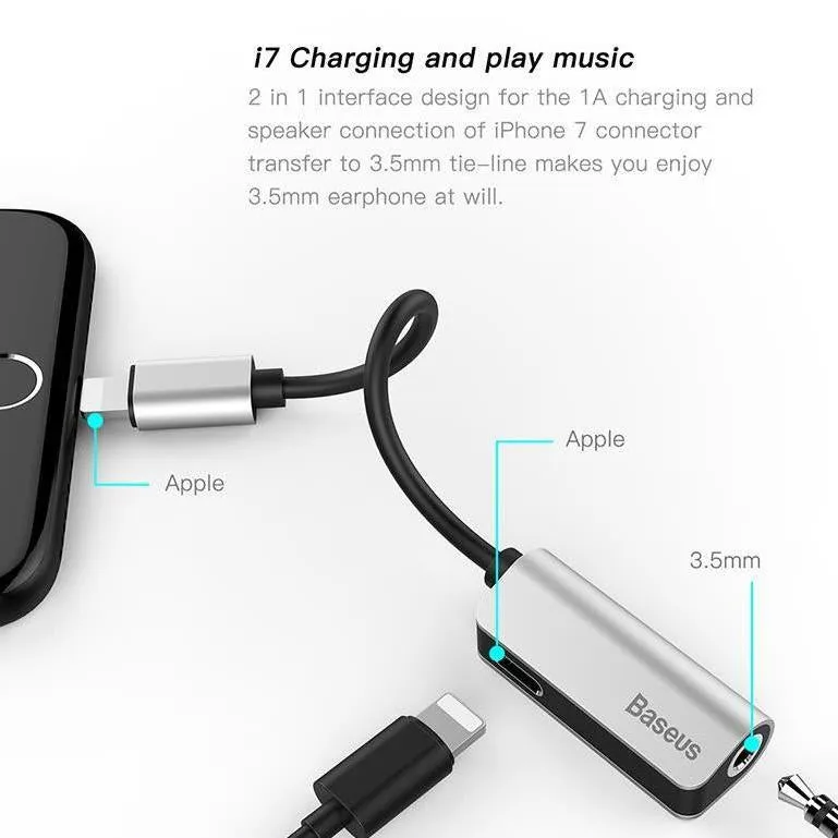 Baseus iPhone Cable Splitter For Music & Charging