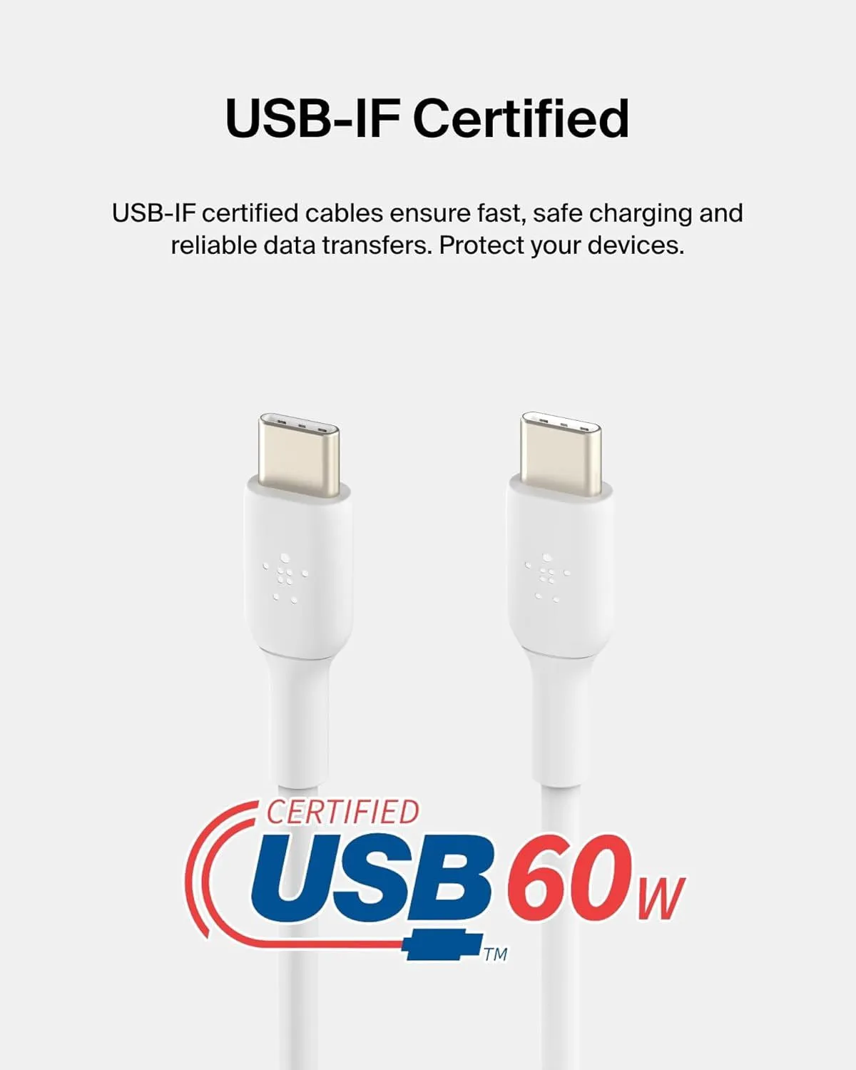 Belkin Boost Charge 2M USB C to USB C Cable White - CAB003bt2MWH