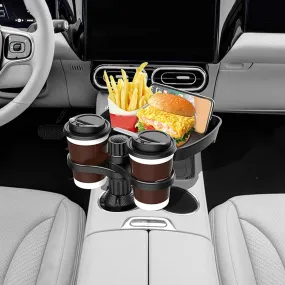 Car Cup Holder Detachable Extender Food Tray with Phone Holder