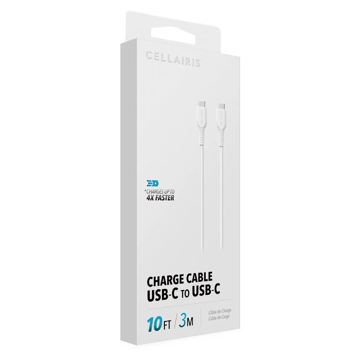 Charge Cable - 10FT USB-C to USB-C 60W White Cables