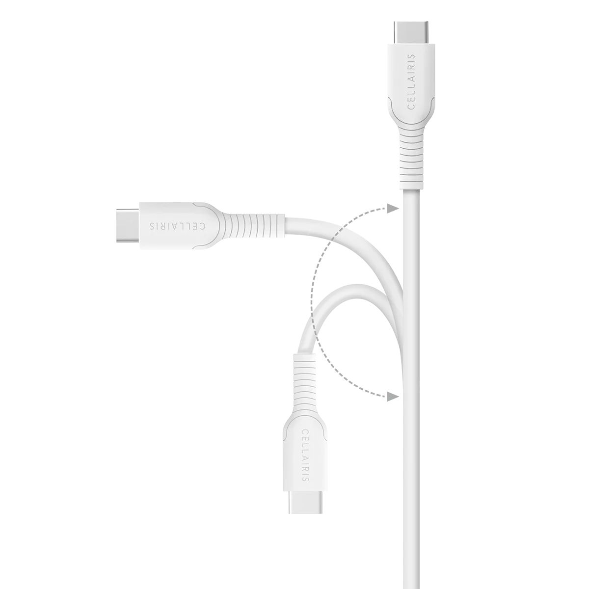 Charge Cable - 10FT USB-C to USB-C 60W White Cables