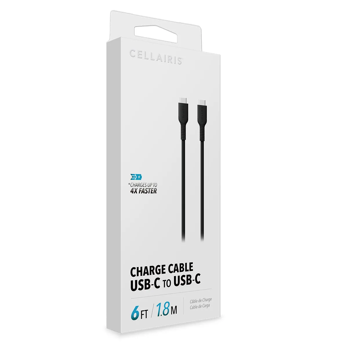 Charge Cable - 6FT USB-C to USB-C 60W Black Cables