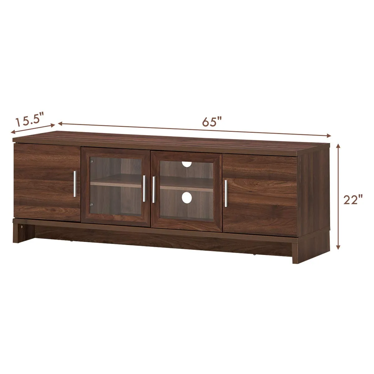 Classical TV Stand for TVs up to 70 Inches Flat Screen, Modern TV Cabinet w/Cable Management