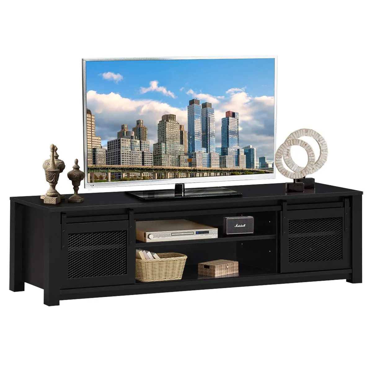 Farmhouse TV Stand, Living Room Console Storage Cabinet for TVs up to 65" Flat Screen