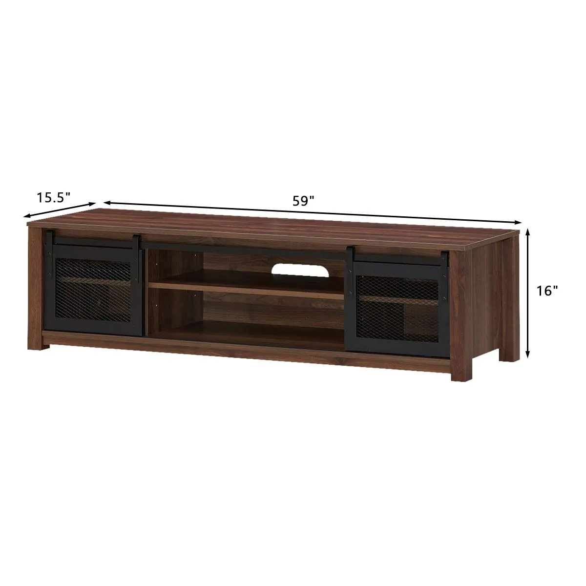 Farmhouse TV Stand, Living Room Console Storage Cabinet for TVs up to 65" Flat Screen