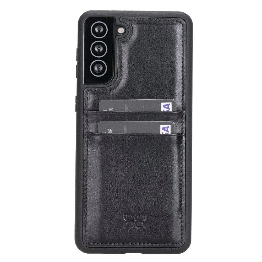 Flex Cover Back with Card Holder Leather Cases for Samsung Galaxy S21 Series