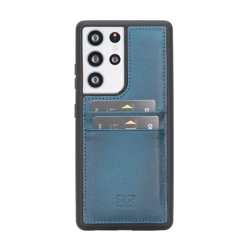 Flex Cover Back with Card Holder Leather Cases for Samsung Galaxy S21 Series