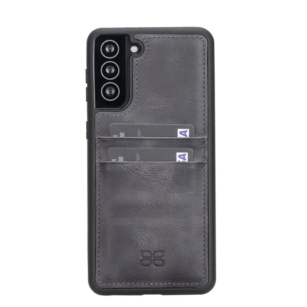 Flex Cover Back with Card Holder Leather Cases for Samsung Galaxy S21 Series