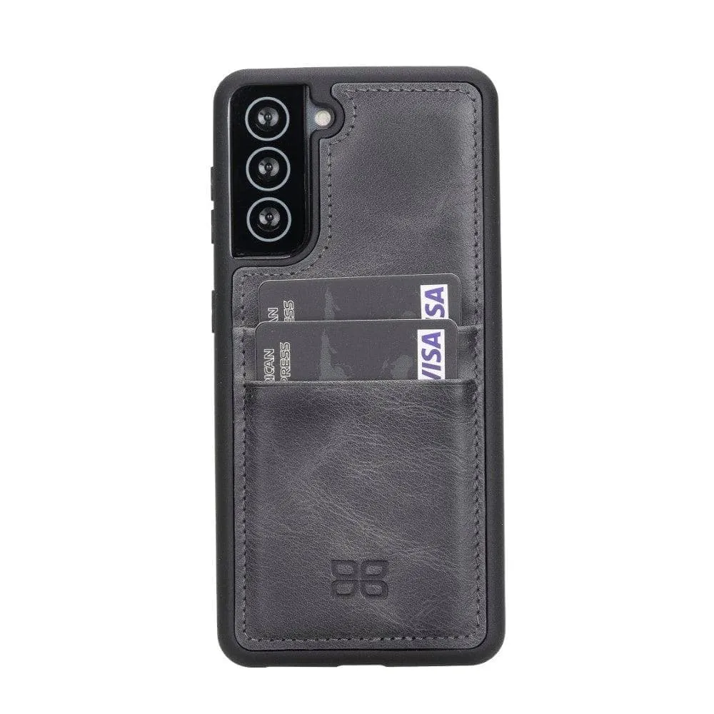 Flex Cover Back with Card Holder Leather Cases for Samsung Galaxy S21 Series