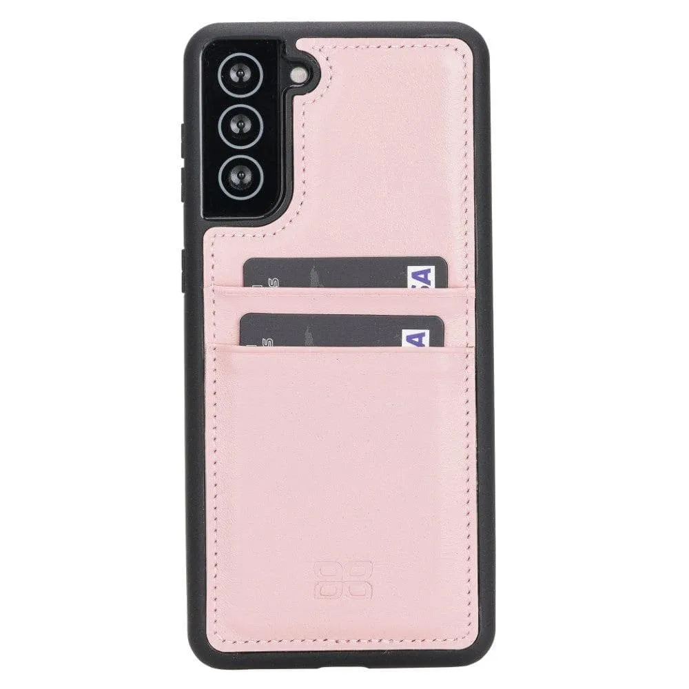 Flex Cover Back with Card Holder Leather Cases for Samsung Galaxy S21 Series