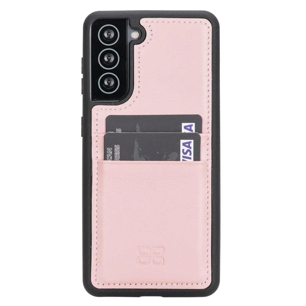 Flex Cover Back with Card Holder Leather Cases for Samsung Galaxy S21 Series