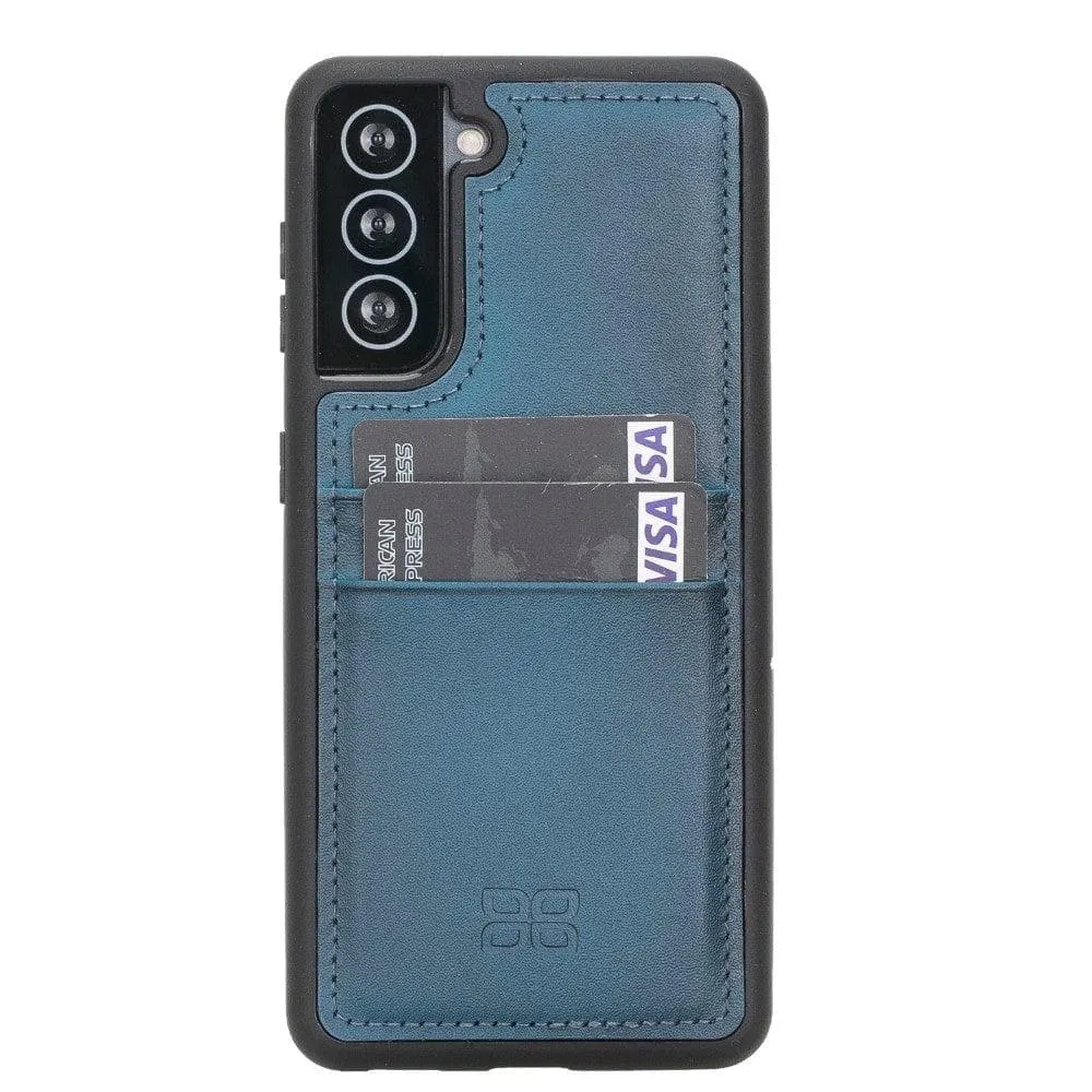 Flex Cover Back with Card Holder Leather Cases for Samsung Galaxy S21 Series