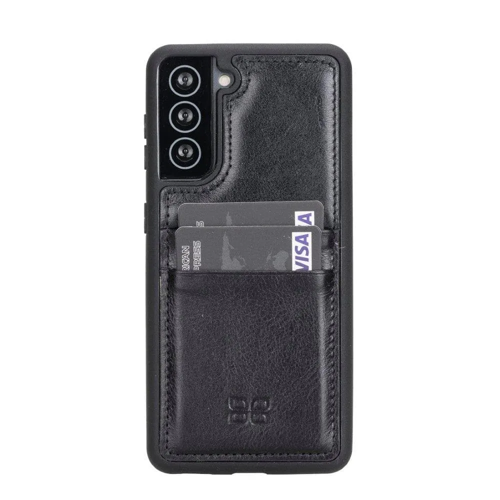 Flex Cover Back with Card Holder Leather Cases for Samsung Galaxy S21 Series