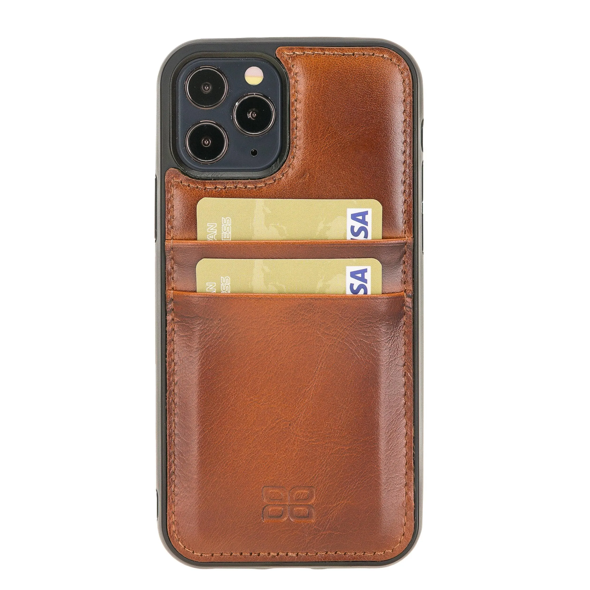 Flexible Leather Back Cover with Card Holder for iPhone 12 Series