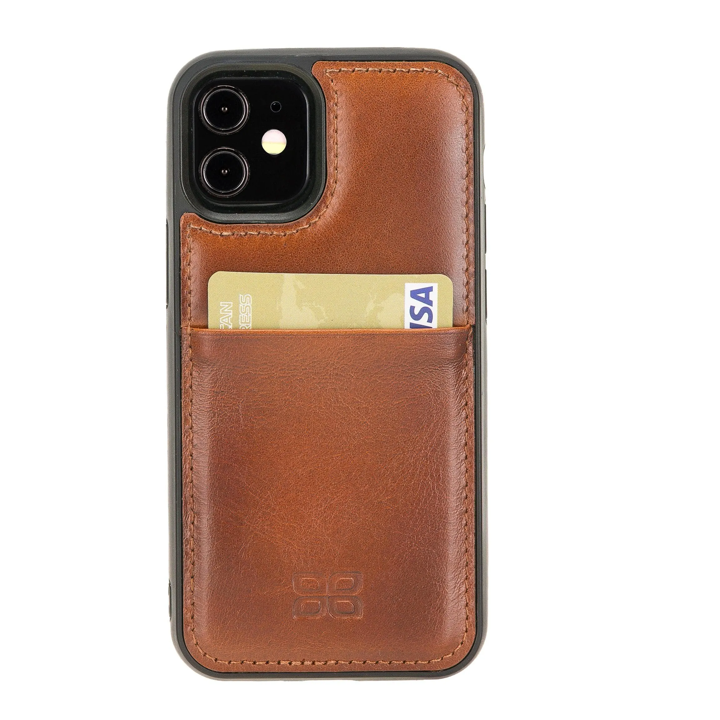 Flexible Leather Back Cover with Card Holder for iPhone 12 Series