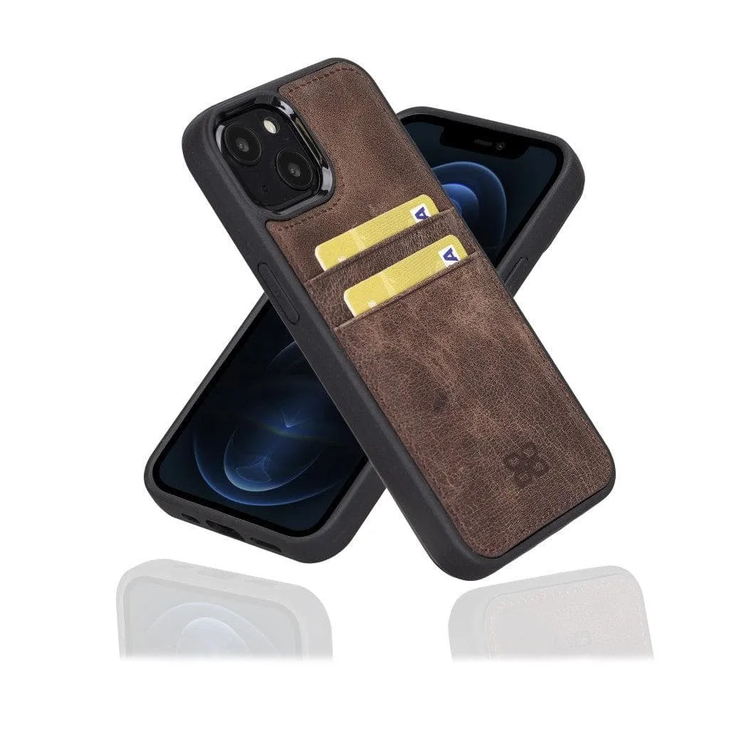 Flexible Leather Back Cover with Card Holder for iPhone 13 Series