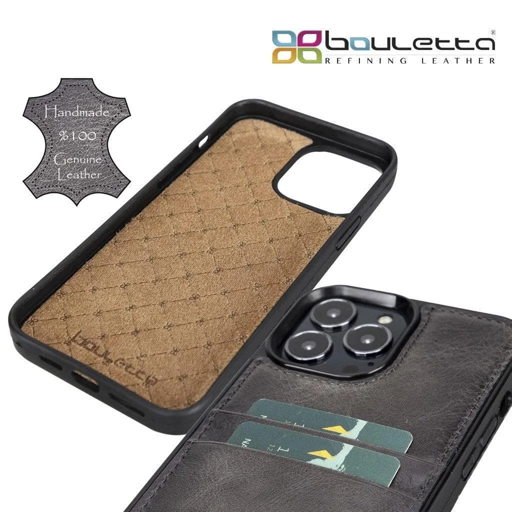 Flexible Leather Back Cover with Card Holder for iPhone 13 Series