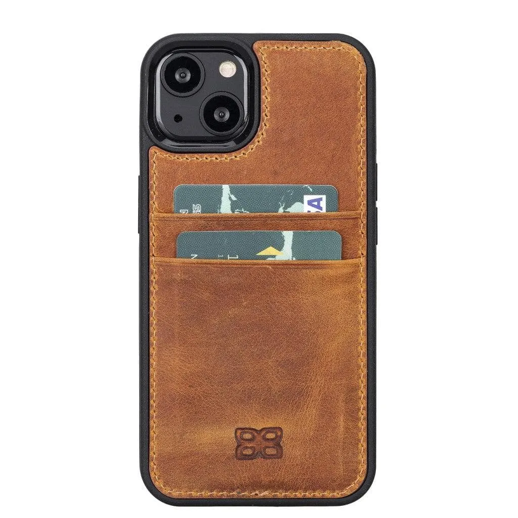 Flexible Leather Back Cover with Card Holder for iPhone 13 Series