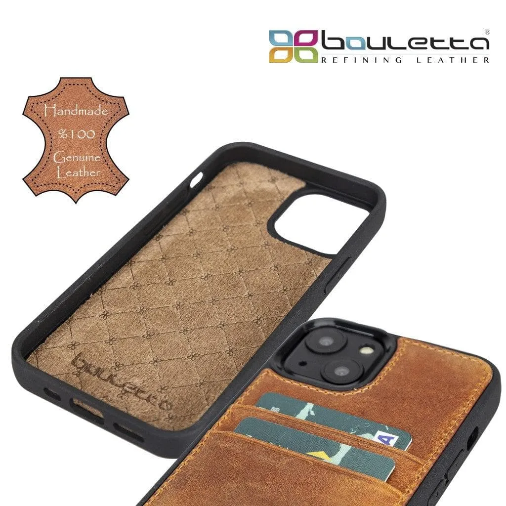 Flexible Leather Back Cover with Card Holder for iPhone 13 Series