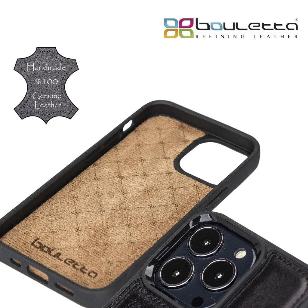 Flexible Leather Back Cover with Card Holder for iPhone 13 Series